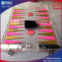 Pink Acryl Backgammon Set für Brettspiel